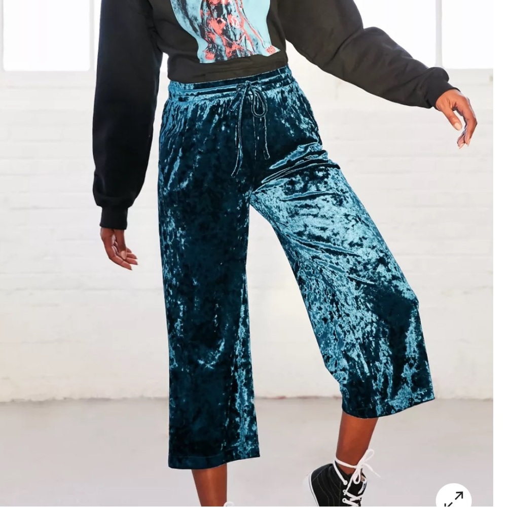Silence + Noise Tabitha Crushed Velvet Culotte Pant
